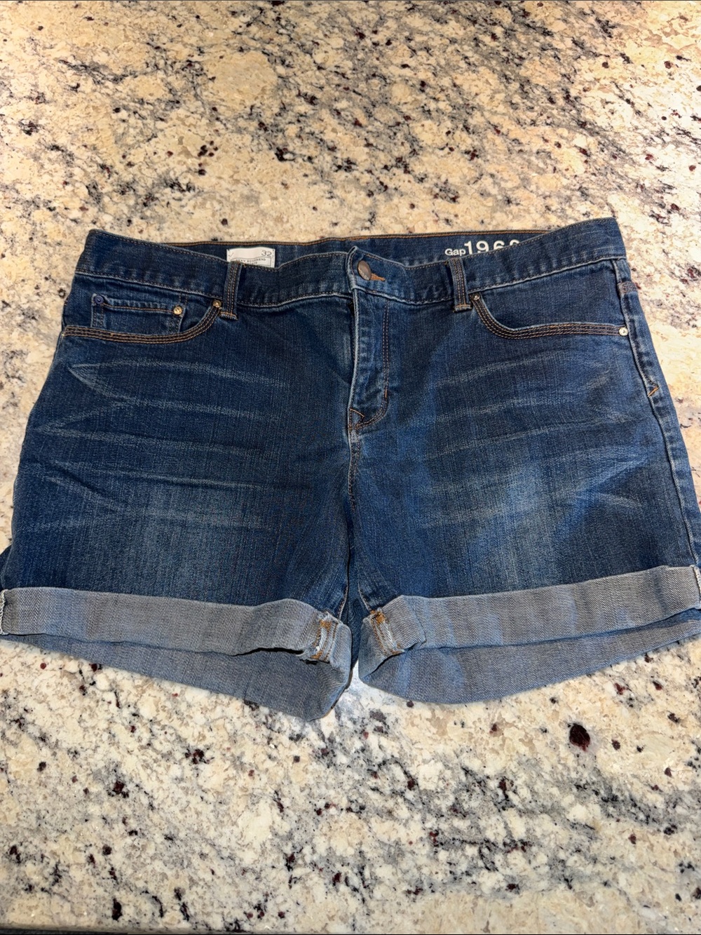 GAP Dark Blue Rolled Cuff Denim Shorts-Sexy Boyfriend Shorts